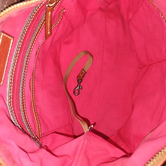 Dooney & Bourke Textured Brown and Black Shoulder Bag - Picture 11 of 12